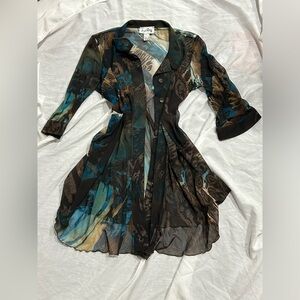 Joseph Ribkoff Mesh 3/4Sleeve MultiColor Tunic Size 12